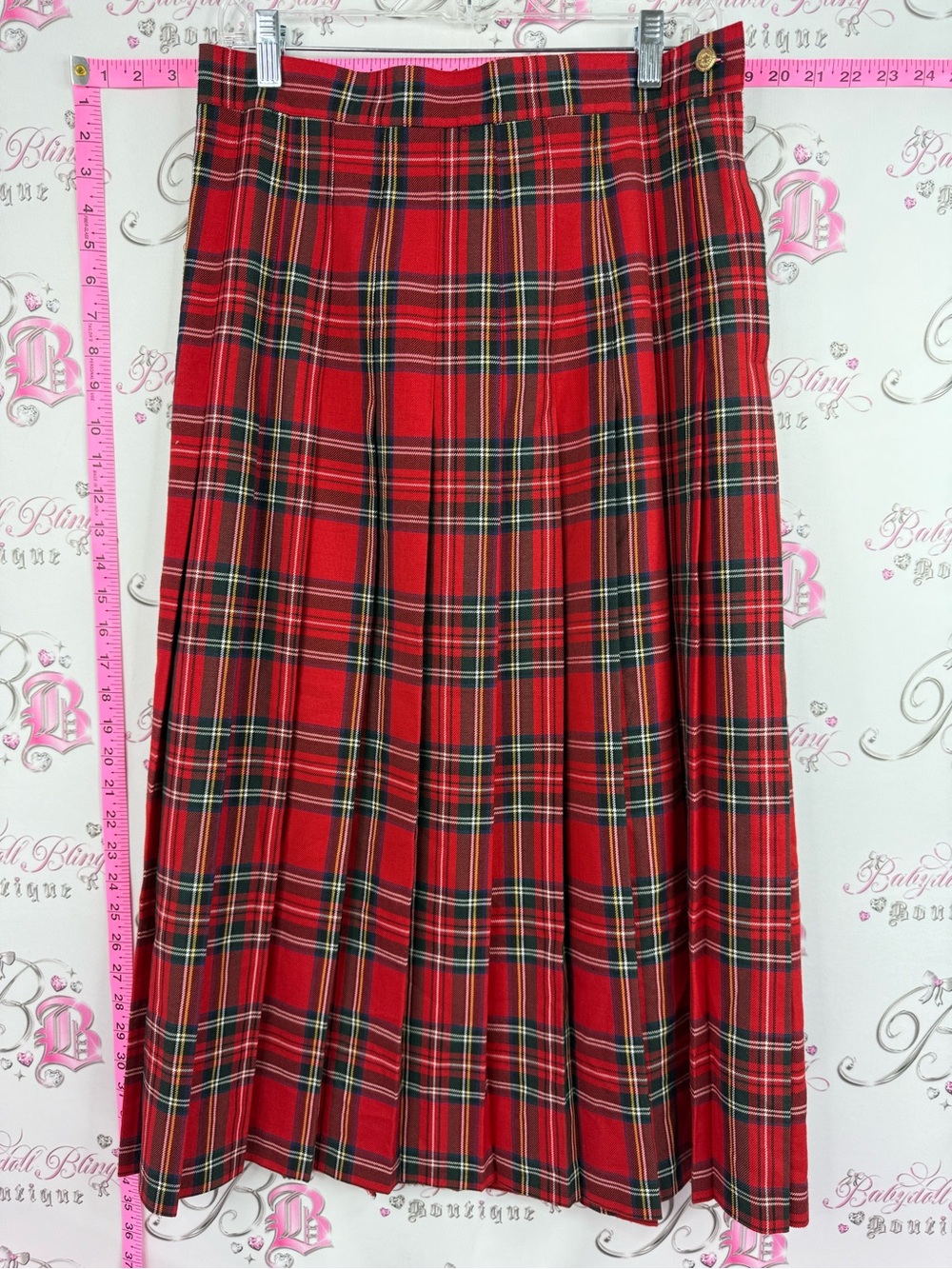 Principles skirt vintage pleated plaid retro Red Plaid Pleated Skirt
